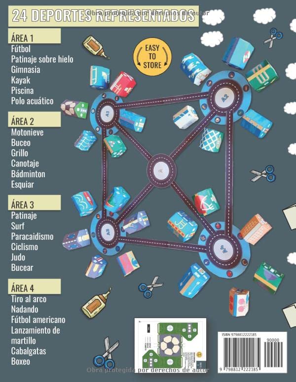 Miniatura 2 de Casitas de Papel - Volumen 9 Cortar y Armar la Villa Deportiva (Sports Village) - Spanish Edition (Casitas de Papel para Montar)