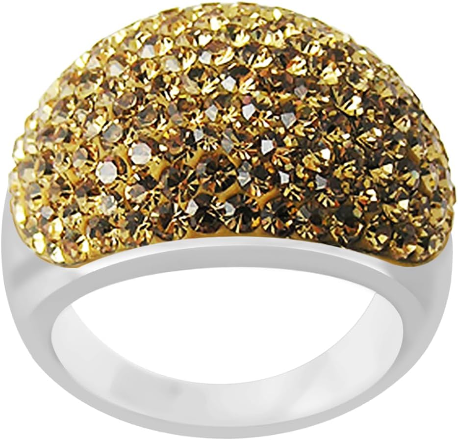 Colorful Light Topaz Multi Preciosa Crystal Stone Setting on Ferdio Glue Finger Ring Size M (Size 6)
