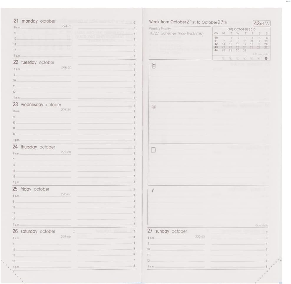 Quo Vadis 601Q5-2020 Refill for 2020 IB Traveler Weekly Pocket with Notes 3 1/2" x 6 3/4" (8.8 x 17 cm) Plain Edge