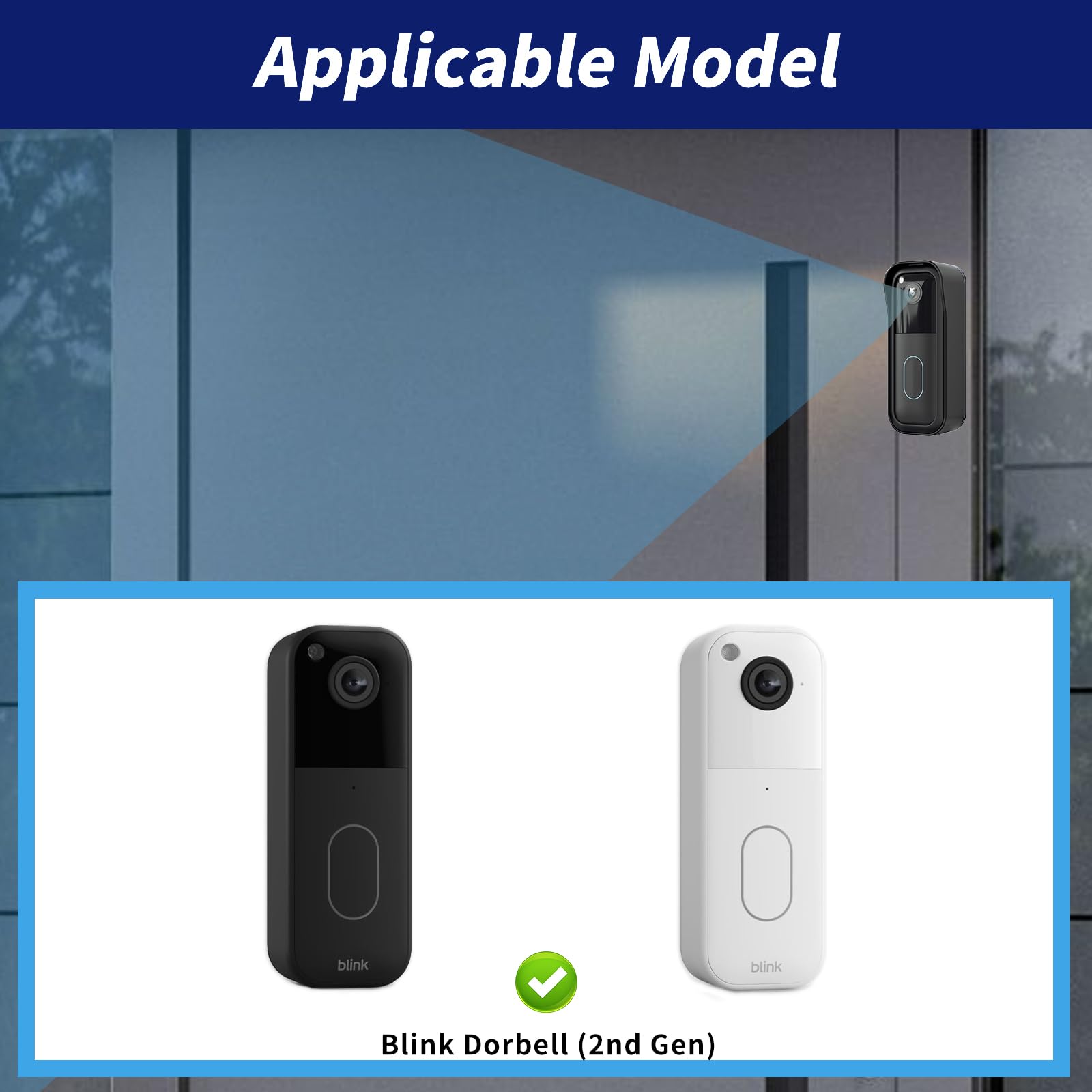 Blink Doorbell Mount for All-new Blink Video Doorbell(2nd Gen), No-Drilling Blink Mount Bracket, Easy Installation for Blink Doorbell Camera Security System (Blink Doorbell is Not Included),Black
