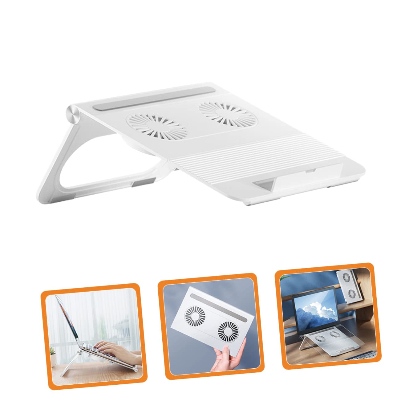SHINEOFI Laptop con Ventole Raffreddamento Doppie Base Antiscivolo per Notebook e Pc Portatili Design Ergonomico per Scrivania