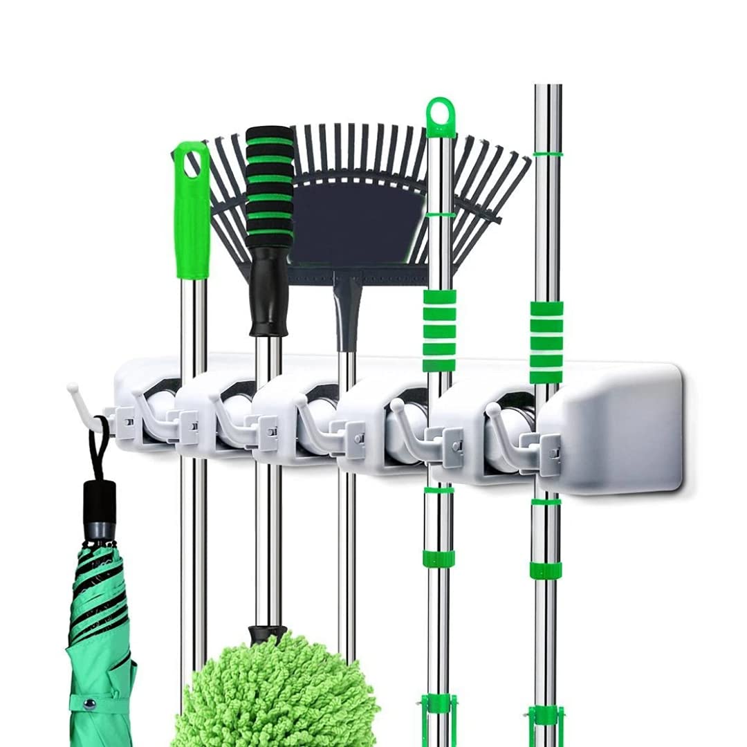 Sulfar 5-Layer Multipurpose Wall Mounted Organizer Mop and Broom Holder, Black (0199) (B09BZ5YDFM) Amazon Price History, Amazon Price Tracker