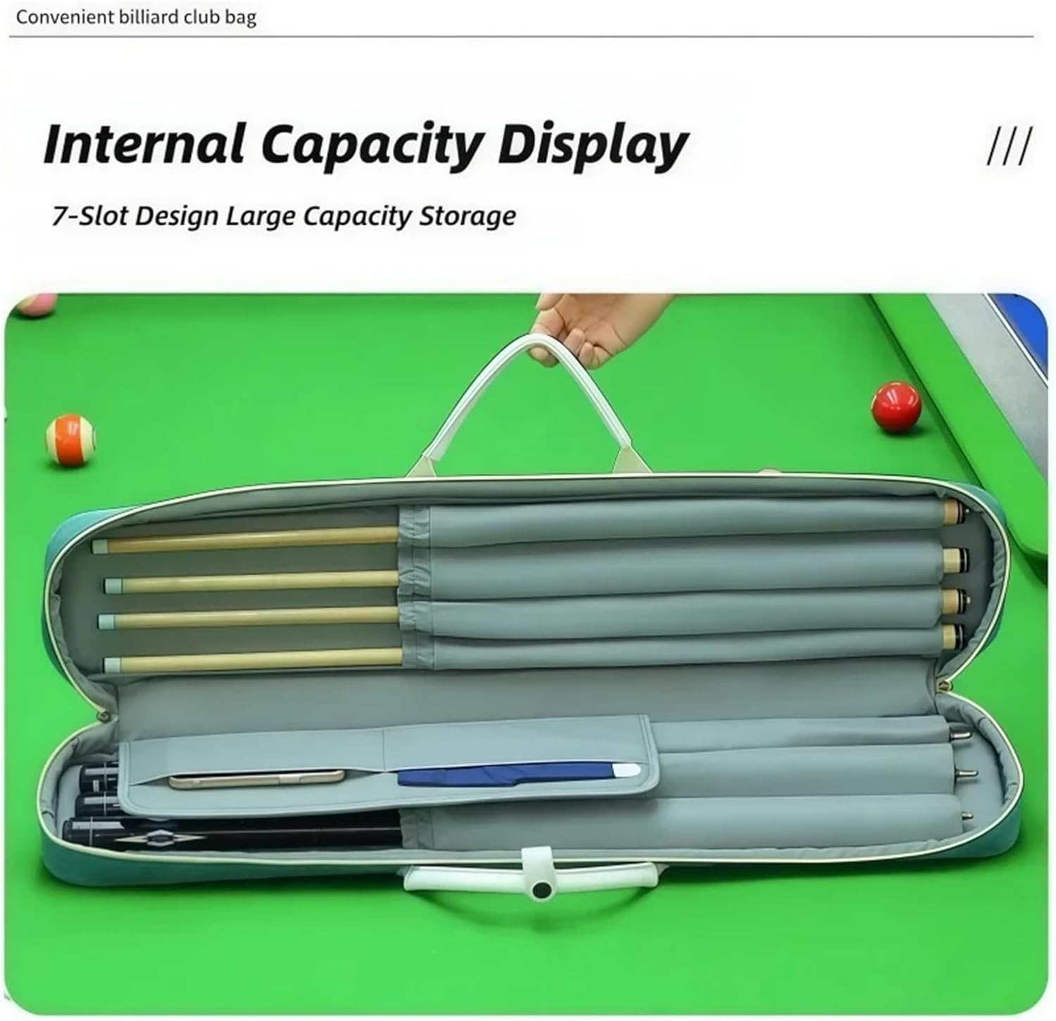 Pool Cue Case Billiard Bag With Shoulder Strap And Carry Handle Portable Transport Storage For Players Tournament