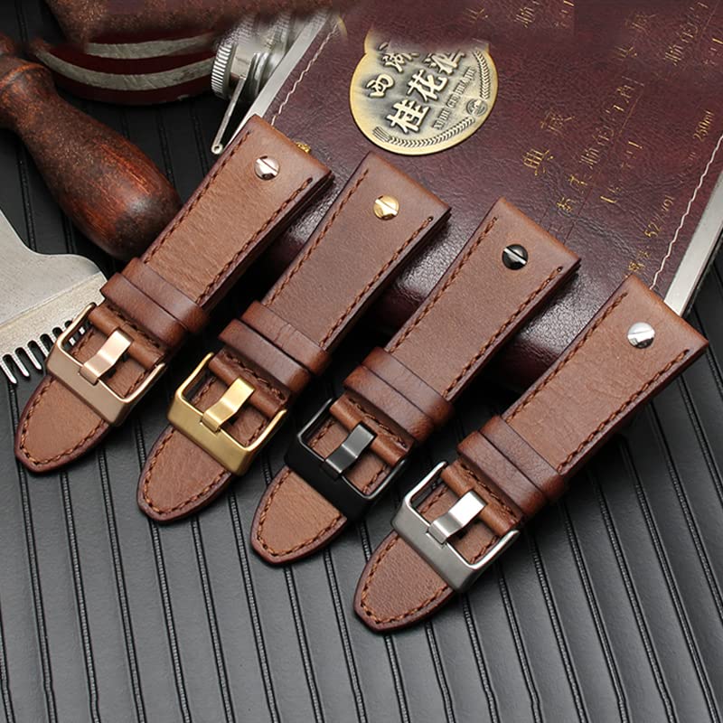 Bracelet de montre 28 mm cuir véritable pour remplacer Diesel DZ7311