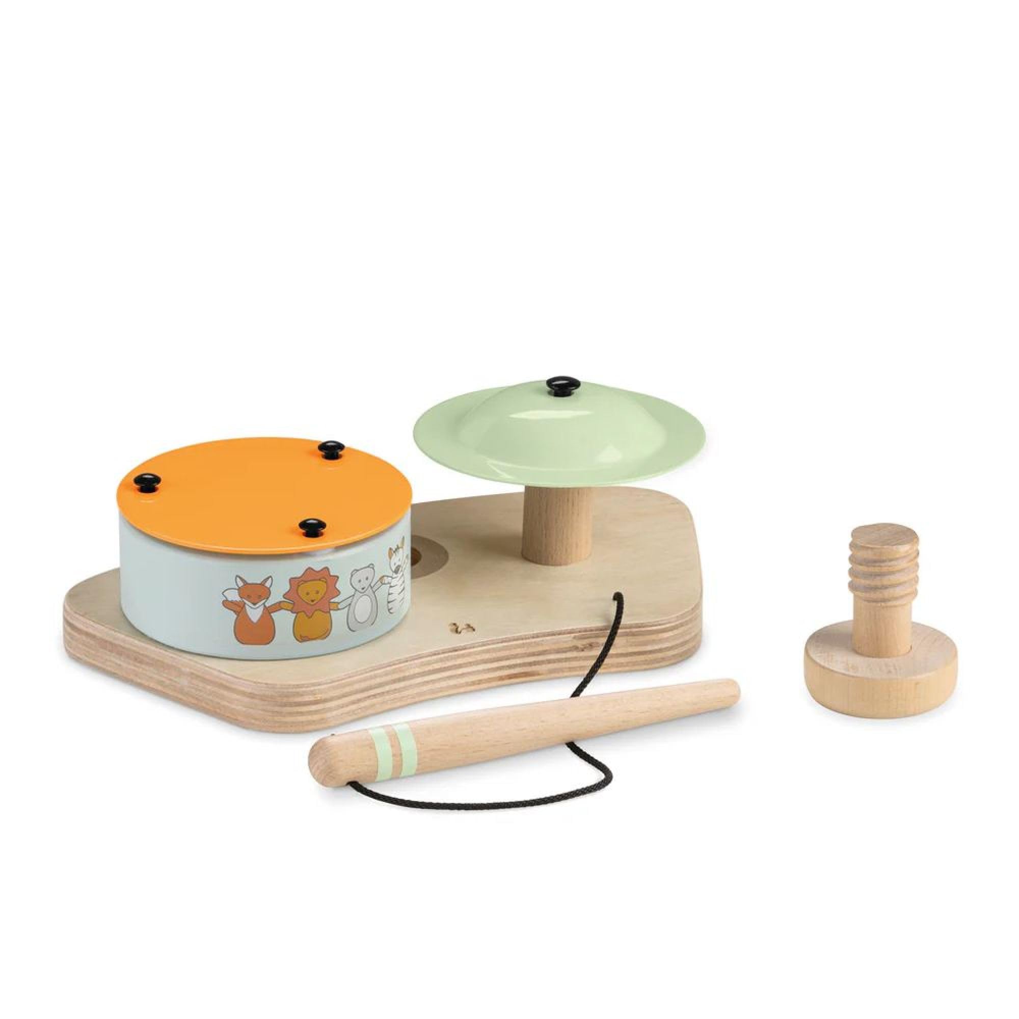hauck Baby Drum Toy Play Drums S for Alpha Play Tray & Arketa Play Tray for Wooden High Chairs Alpha+ Beta+ & Arketa 10 M+ FSC® Certified Wood Promotes Hand-Eye Coordination & Motor Skills