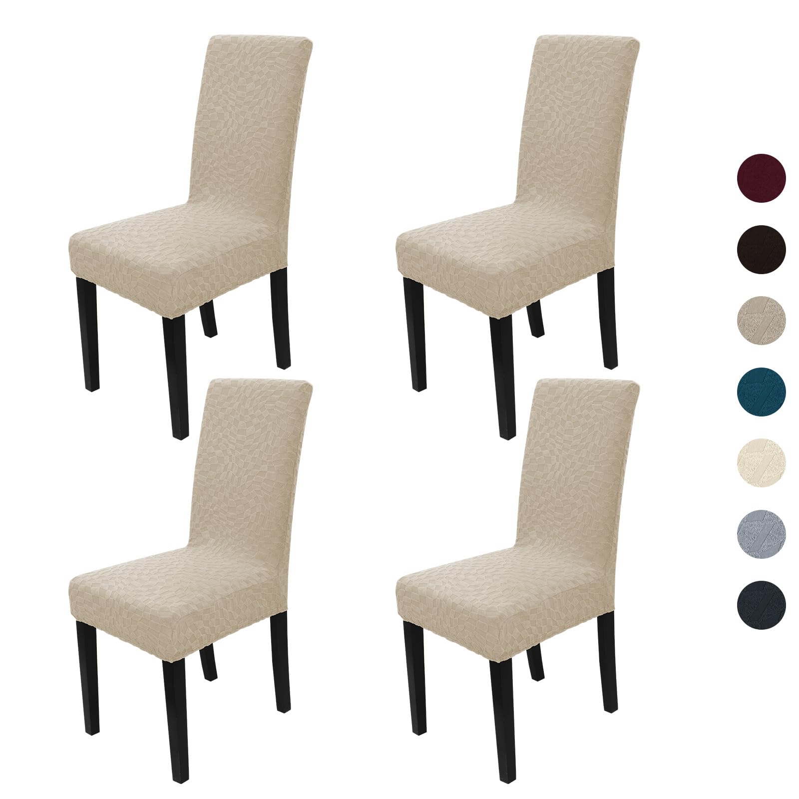 Waterproof Dining Chair Covers 4 Pack,Soft Stretch Parson Chair Slipcover for Dining Chairs