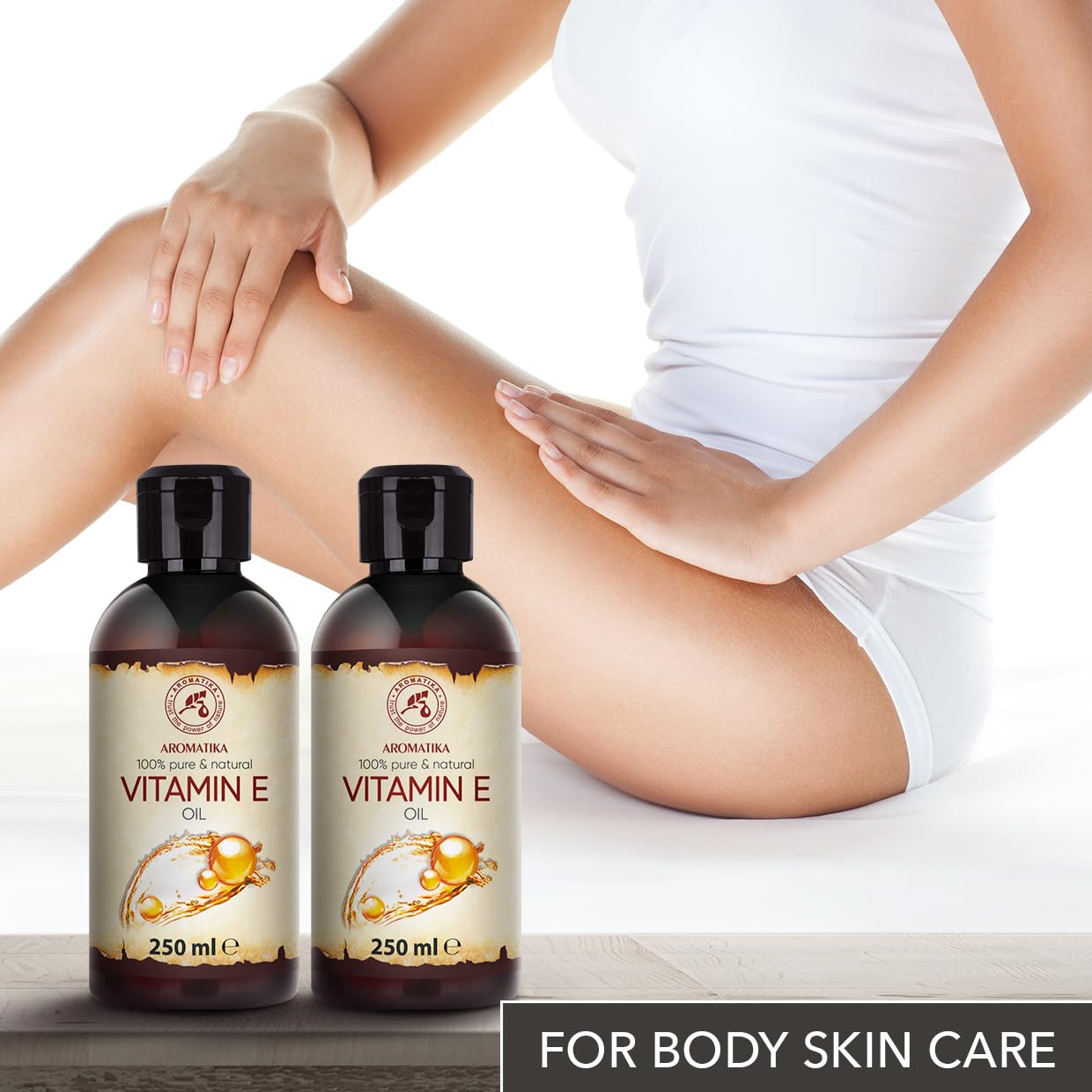 Vitamin E Öl Set 2x250ml - Natürliches Öl - Reich an Vitamin E - Vitamin E Oil - Pflege für Gesicht - Körperpflege - Haare - Kosmetik Öl