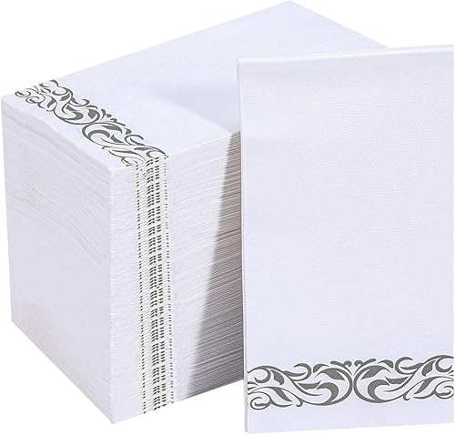 Miniatura 1 de Vplus Paquete de 200 servilletas de papel desechables de alta calidad de 3 capas, desechables, suaves y absorbentes, para fiestas, bodas, fiestas de