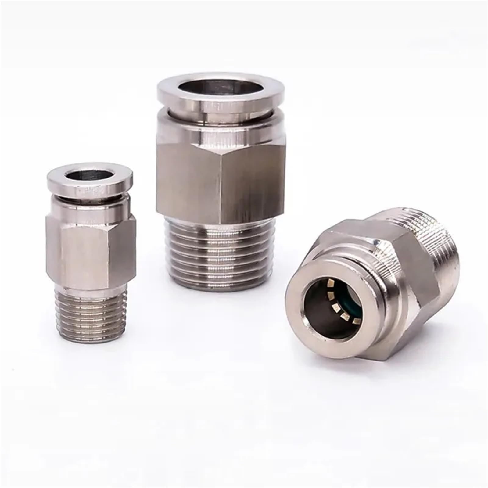 1 Teile/los M5 1/8 "1/4" 3/8 "1/2" BSPT Männlich Pneumatische Messing Vernickelt Push-In Schnell stecker Release Air Fitting Sanitär(10mm,1/4")