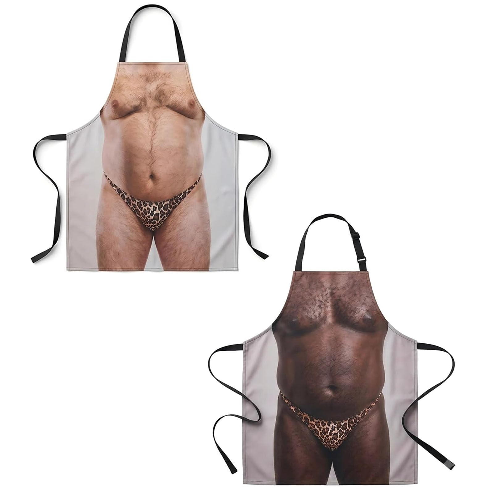 Delantal divertido de tanga de leopardo, delantal para barbacoa | Delantal de cocina con estampado realista de tanga y tirantes ajustables, regalo original y divertido para fiestas