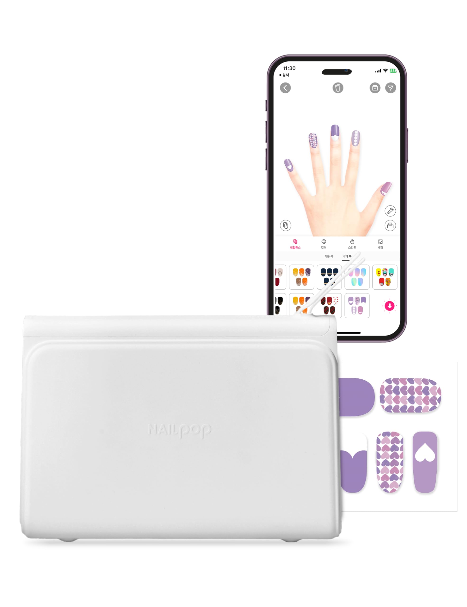 NAILPOP Nail Art Printer Machine – Digital Art Design Printer with 10 Nail Sticker Paper Sheets | Wireless, Automatic NailArt Machine | Limitless Designs & Easy Navigation (White)