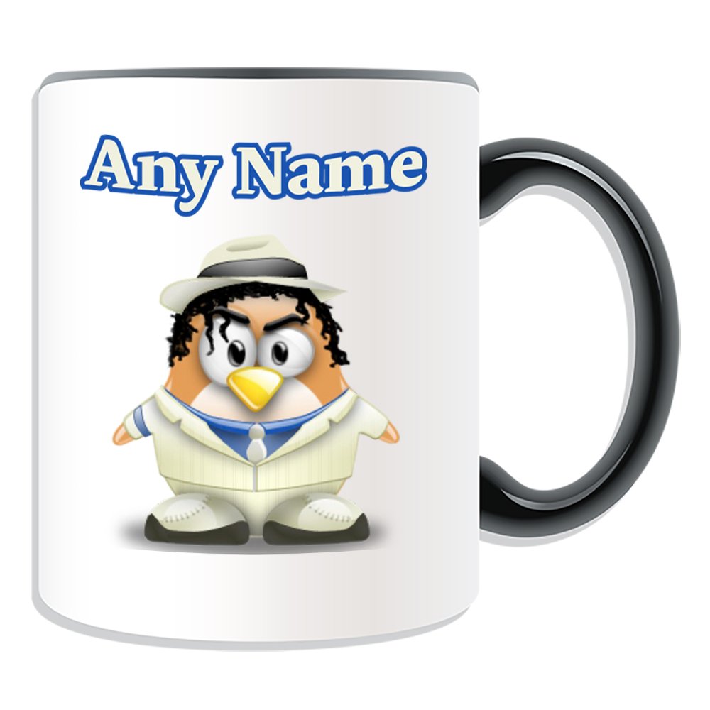 UNIGIFT Personalised Gift - Michael Jackson Mug (Penguin History Celebrity Costume Design Colour) Name Message Unique Star Silly Funny Novelty Singer King Pop Dancer Actor Album Music Award Musician
