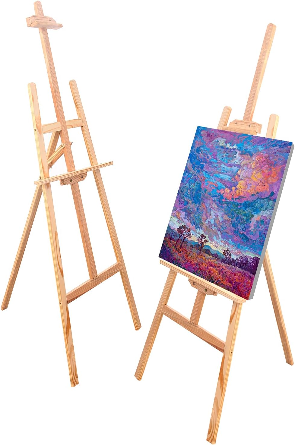Beauenty Display Stand Artist Adults Easel, Canvases Tripod, Beechwood