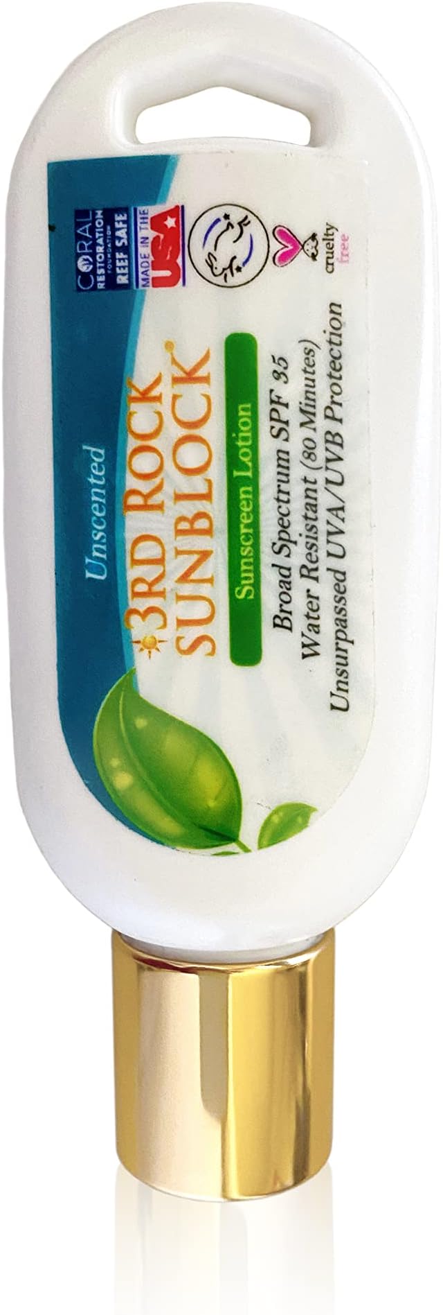 3rd Rock Essentials | Travel Size Sunblock® SunScreen Lotion SPF 35+ | Travel Sized All Natural Organic Zinc Unscented Sunscreen for Sun Protection | All Natural Personal Care (1.7 oz | Single)