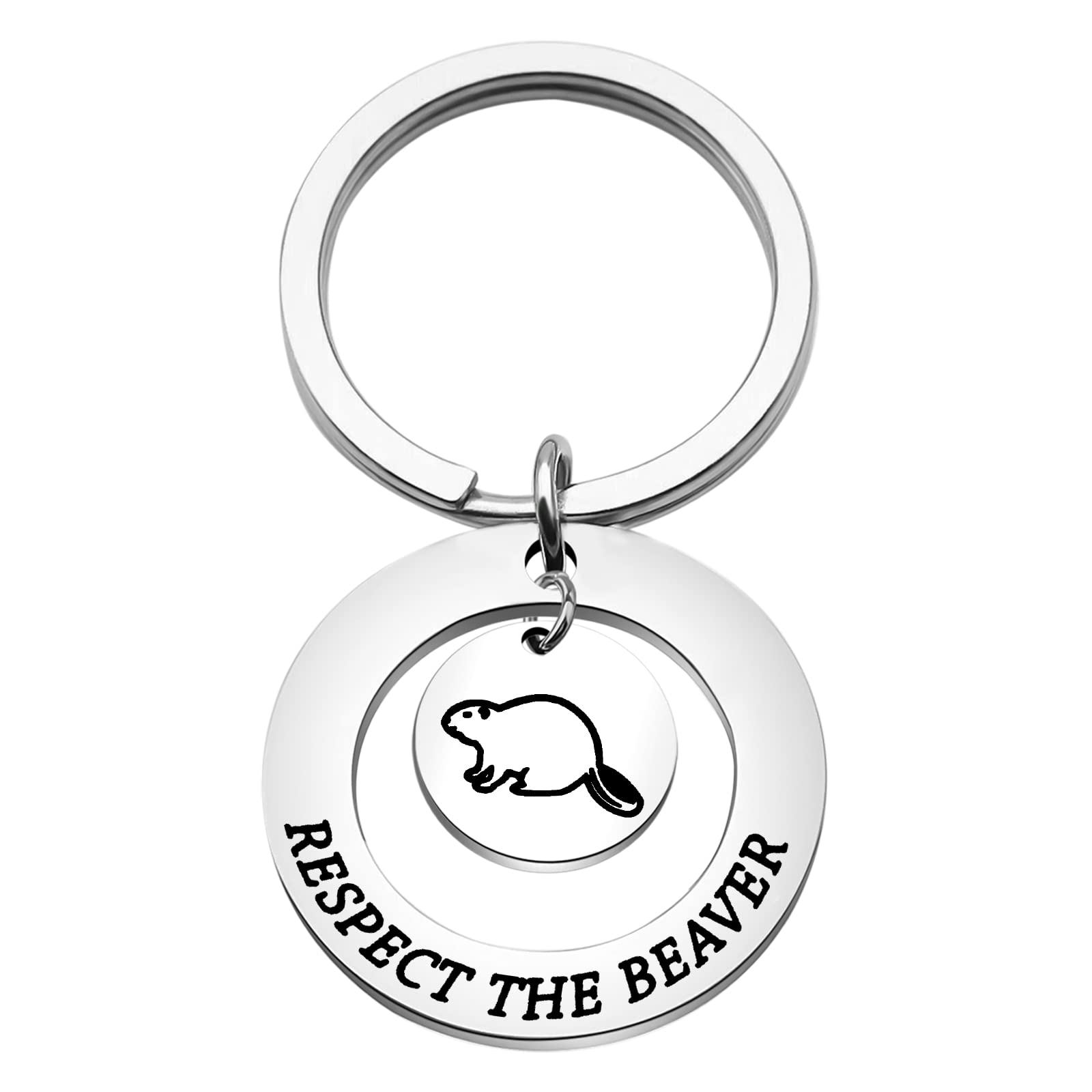 OKEYCH Beavers Lover Gift Respect The Beaver Keychain Beaver Jewelry Beaver Fan Gift Animal Lover Gift