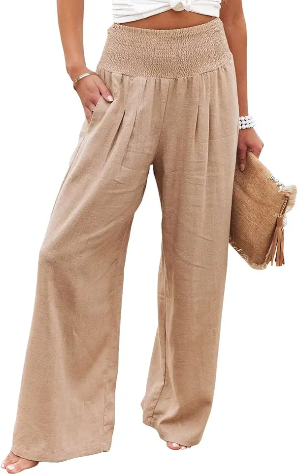 Wide Leg Linen Pants Women Allimy Women's Linen Wide Leg