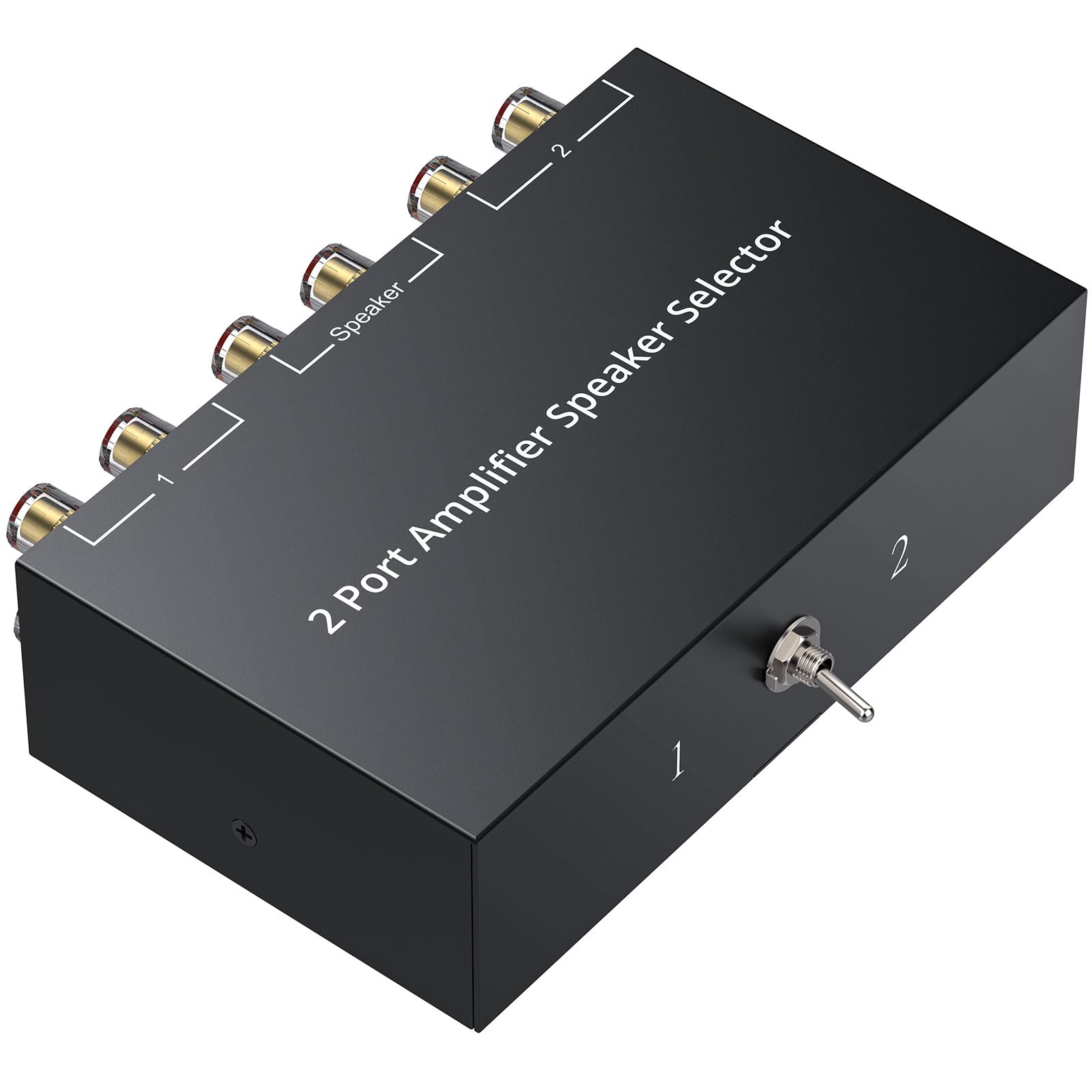 LiNKFOR Commuttatore Audio Bidirezionale a Banana Placcate Oro per Amplificatore e Casse Selettore Altoparlanti 100W RMS con Switch A/B 2(1)-IN-1(2)-OUT Senza Alimentazione per Hi-Fi, Home Cinema