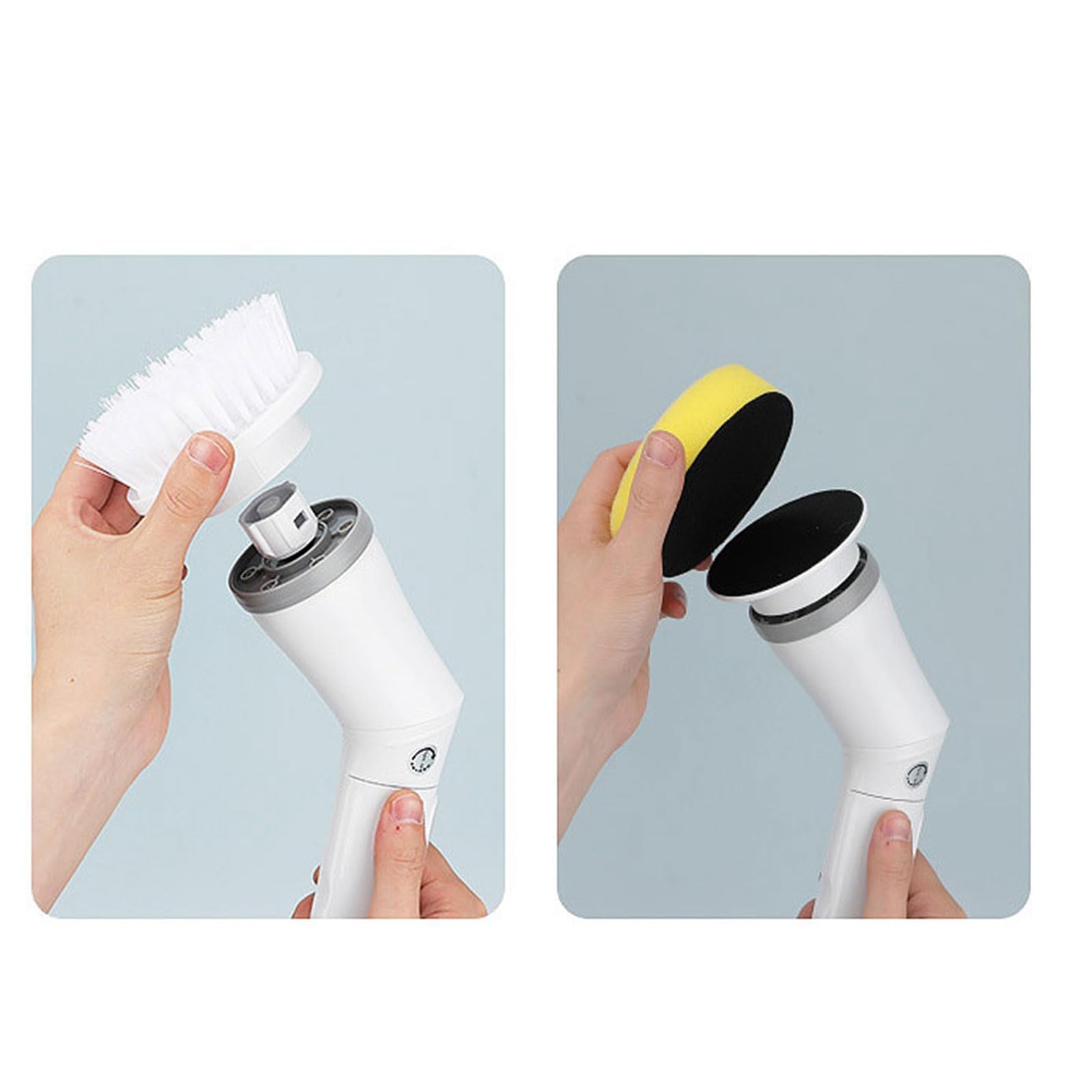 Cepillo de Limpieza eléctrico Multifuncional, Herramienta de Limpieza de Cocina Recargable por USB, fregadora giratoria para baño del hogar para fregadora de Cepillo eléctrico para