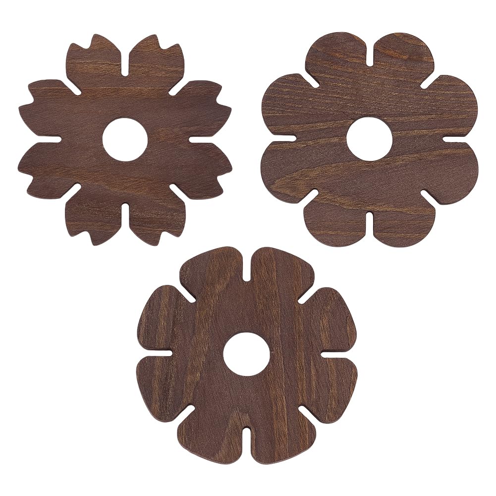 Set 3 Disques Kumihimo En Bois - Tressage Bracelets, Cordes - 8 Fentes, Diamètre 10 Cm - Artisanat Créatif