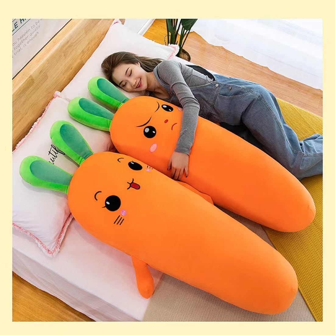 Amazon.co.jp: UOAO 人参ぬいぐるみ 大きい にんじんクッション