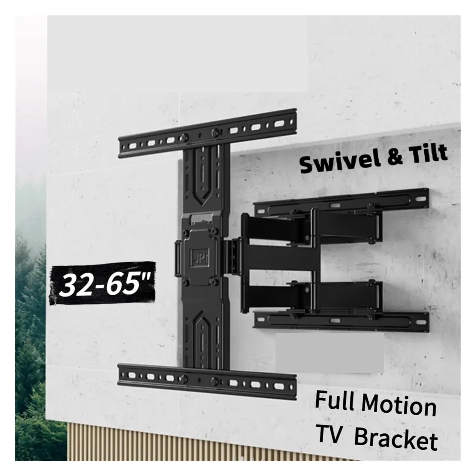 Supporto Da Parete Telescopico for TV A Movimento Completo for Piatto/curvo Da 32-65 Pollici, | Bracci articolati estensibili larghi, VESA 400x400mm