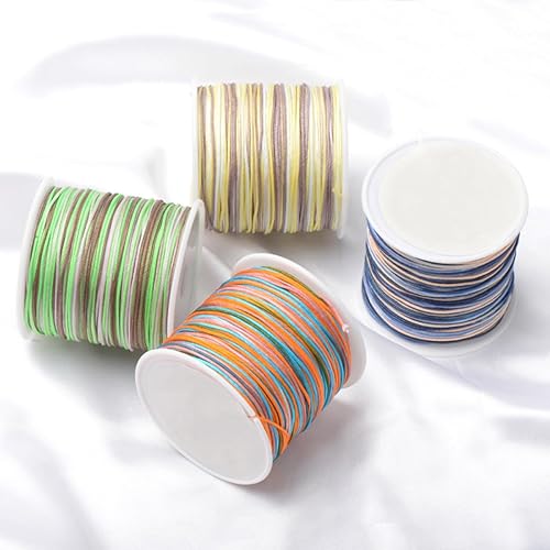 Miniatura 8 de Cordón de nailon para cuentas de 164.0 ft x 0.031 in, hilo de raso satinado de nailon trenzado para manualidades de macramé