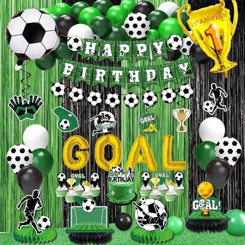 Soccer birthday Party Decorations, Soccer Birthday Party Supplies Kit, Include Sport...