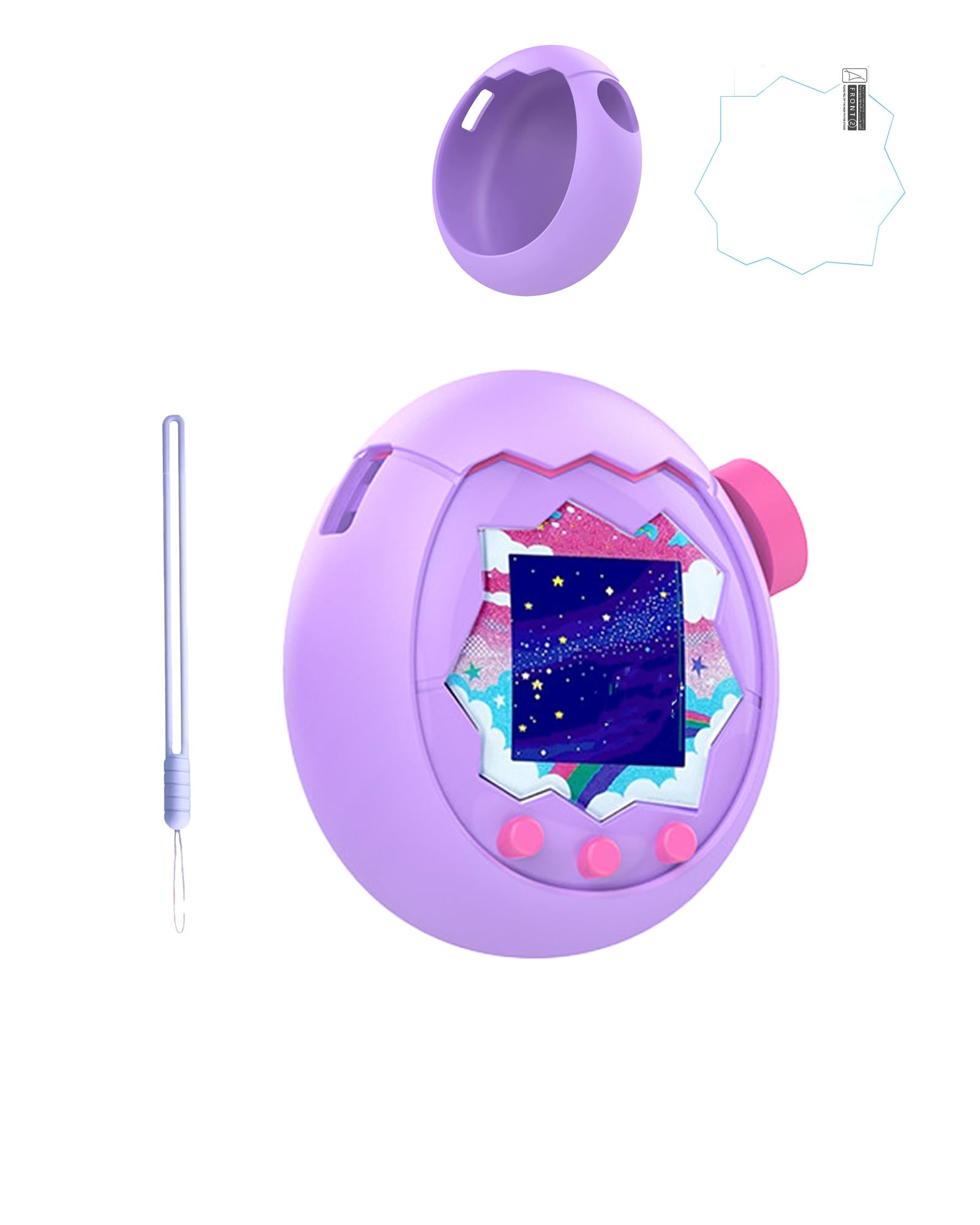 Silikonowe etui ochronne do Tamagotchi Paradise – miękkie etui odporne na upadki, struny i folia ochronna, elektroniczne akcesoria dla zwierząt domowych, ochrona maszyny do gry w Virtual Pet