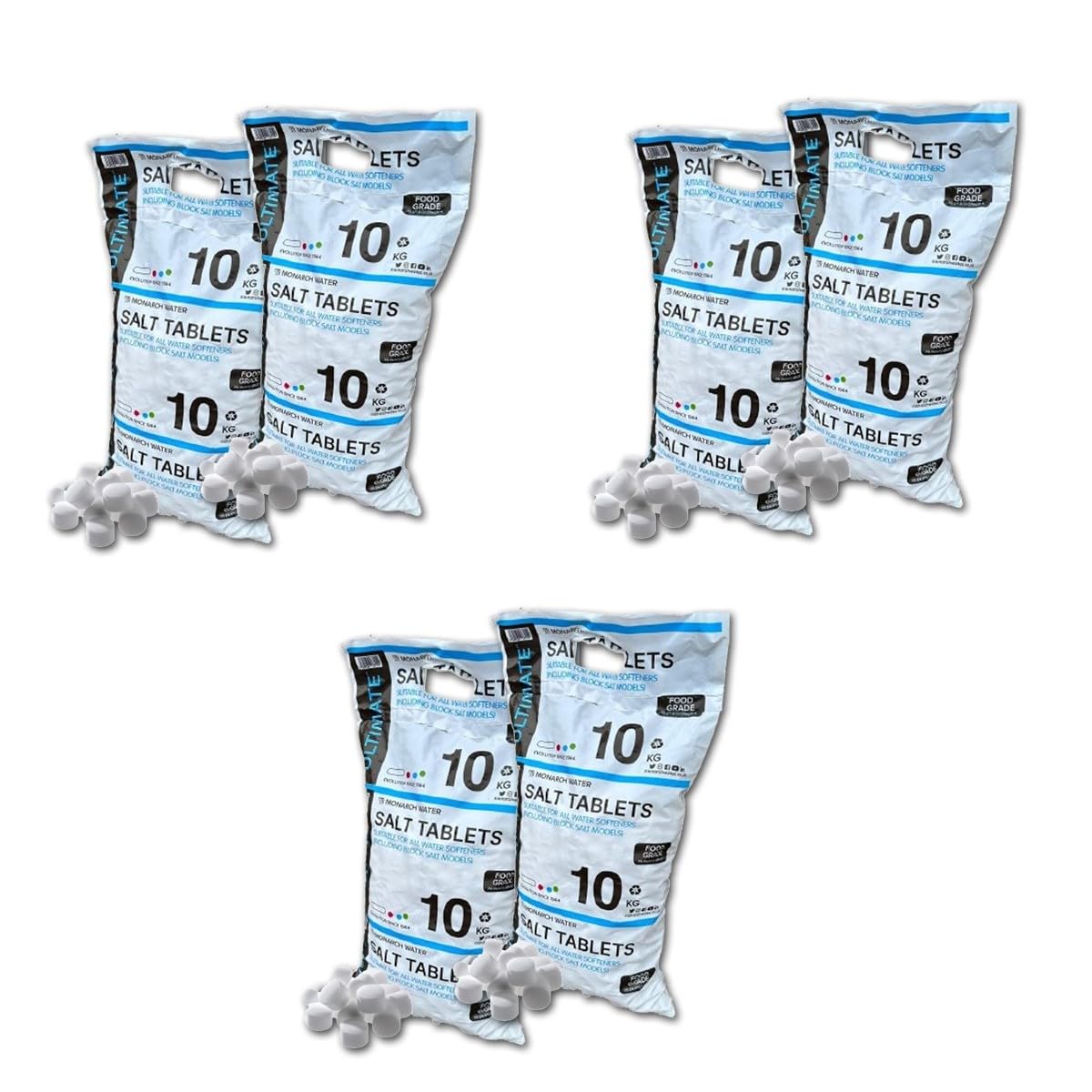 Monarch Water X6 Monarch Ultimate Water Softener Salt Pillow Tablets 10Kg Bag Food Grade Salt