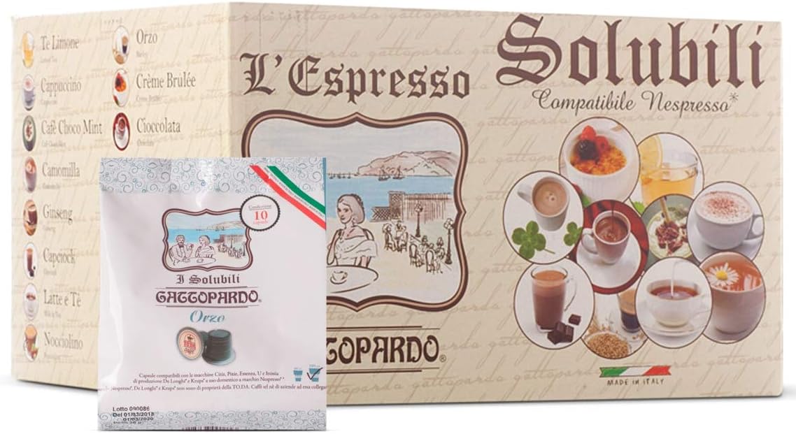 80 Capsules Di Orzo - Comp. Nespresso - Gattopardo