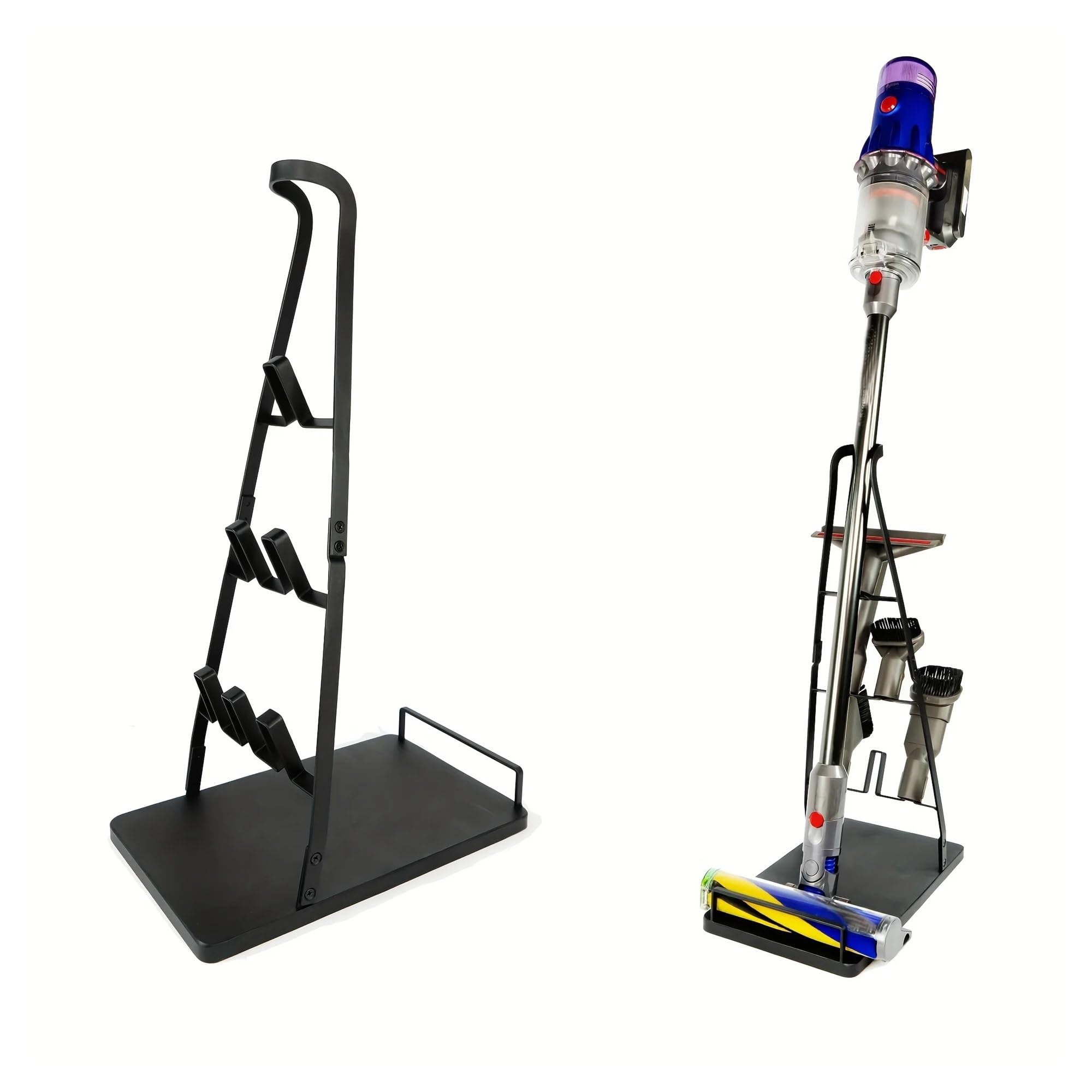 Soporte universal de metal for aspiradora: se adapta a la mayoría de aspiradoras verticales, almacenamiento vertical que ahorra espacio(WHITE)