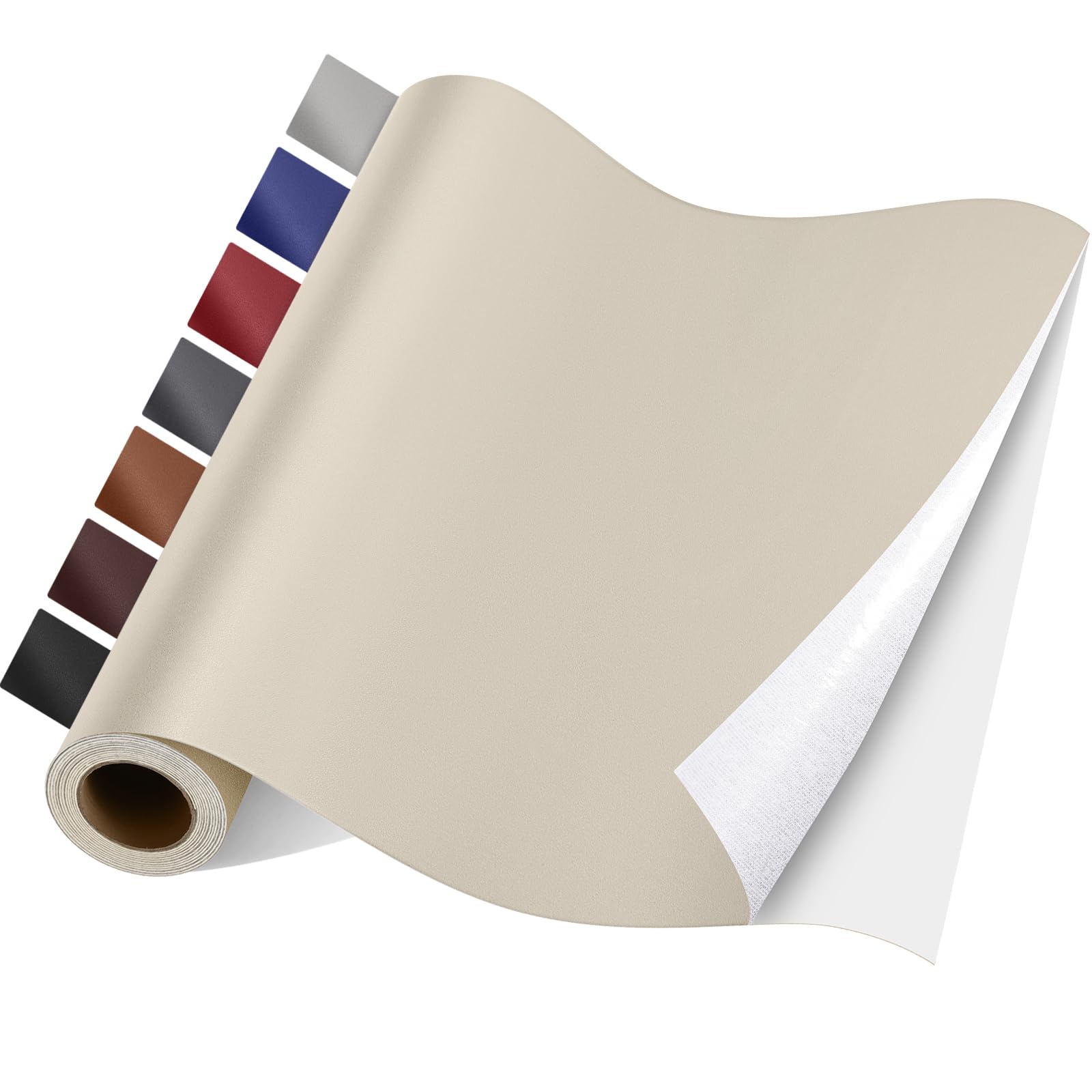 Self Adhesive Leather Repair Patch Kit, 31 in x 16 in Leather Repair Tape for Car Seat, Couch, Chair, Sofa Smooth Apricot
