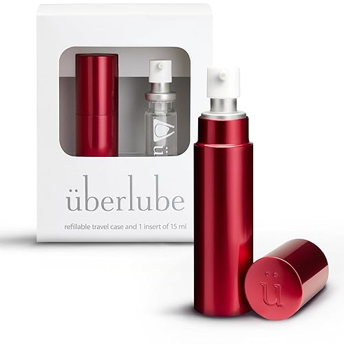 Uberlube Silicone Lube - Red for Travel Unscented Silicone Lubricant Personal Lubrication : Latex-Safe Sex Lube Liquid for Couples, Flavorless, Zero Residue Vaginal & Anal Lube - 15ml - Red