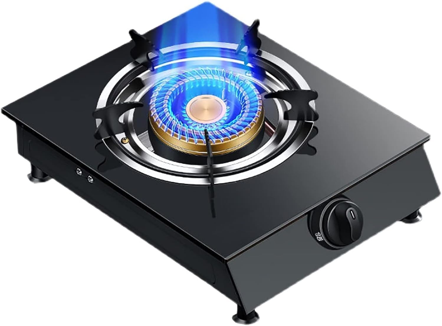 Burner Gas Cooker gas hob Portable Table-Top Hob， Black Tempered Glass 4.2kW Indoor Dining, Upgrade Outdoor Camping Propane Catering LPG [Energy Class A]