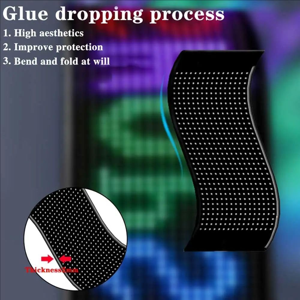 Insegna Luminosa Led Programmabile,Insegna Led Programma,92 Mm x 374 Mm Flessibile Display Led,Insegna Luminosa Led Sostegno Testo,Con Controllo Tramite App e Telecomando,Per Auto, Camion, Ecc.