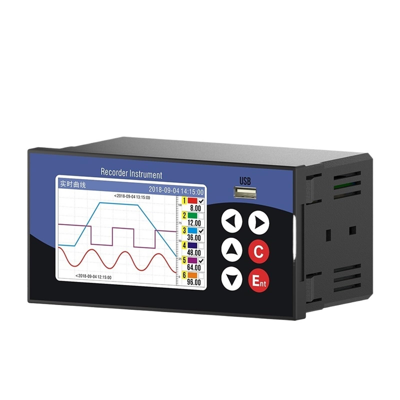 1 2 3 4 5 6 Industrie-Recorder Temperaturdaten Strom Spannung Druck Füllstand Datenlogger 4-20mA RS485(1 Channel RS485 220V)