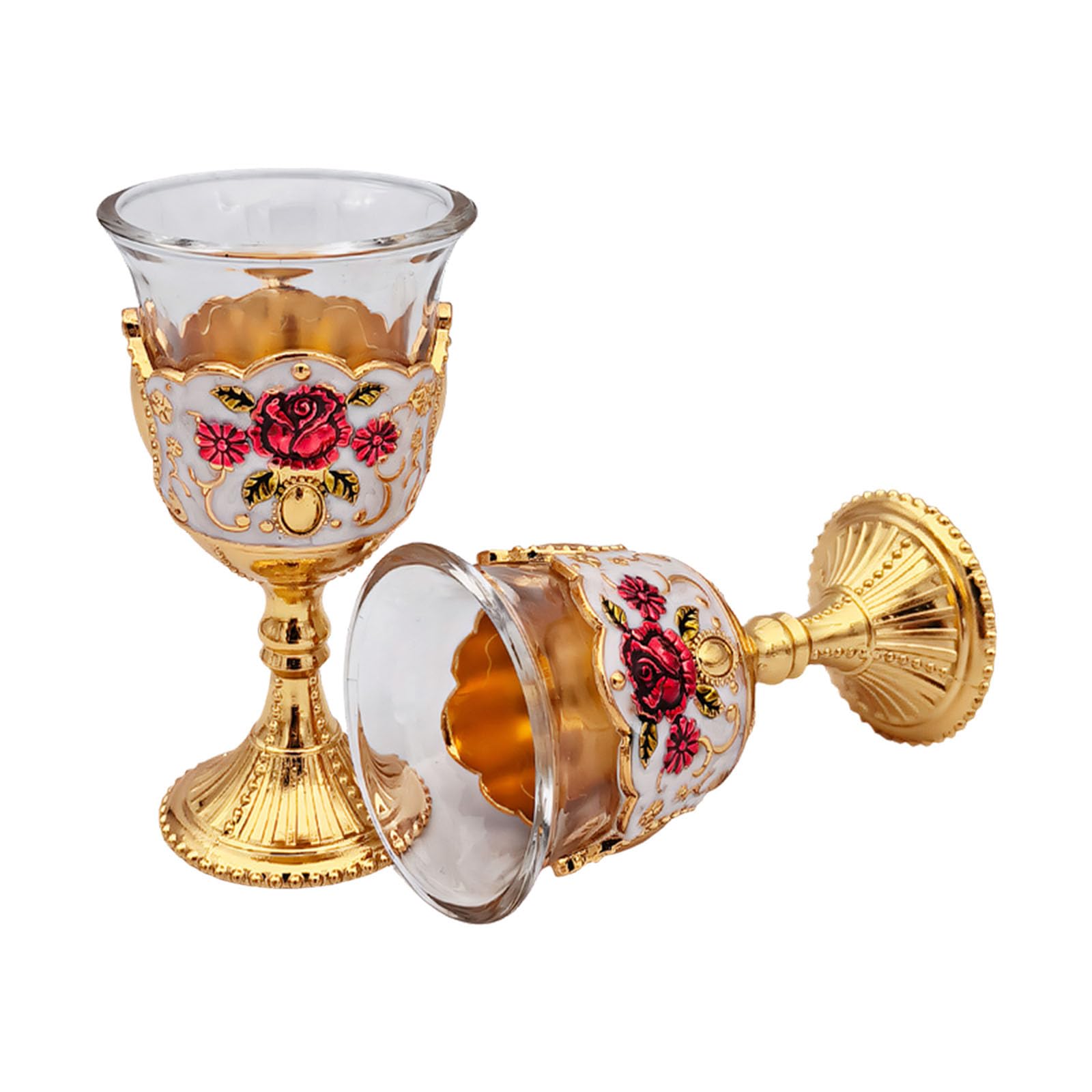 OSNIYAW 2PCS Classical Styles Engraved Drinking Vessels Multipurpose Party Drinkware Great for Entertaining Guests Rose Pattern Barwares Accessories