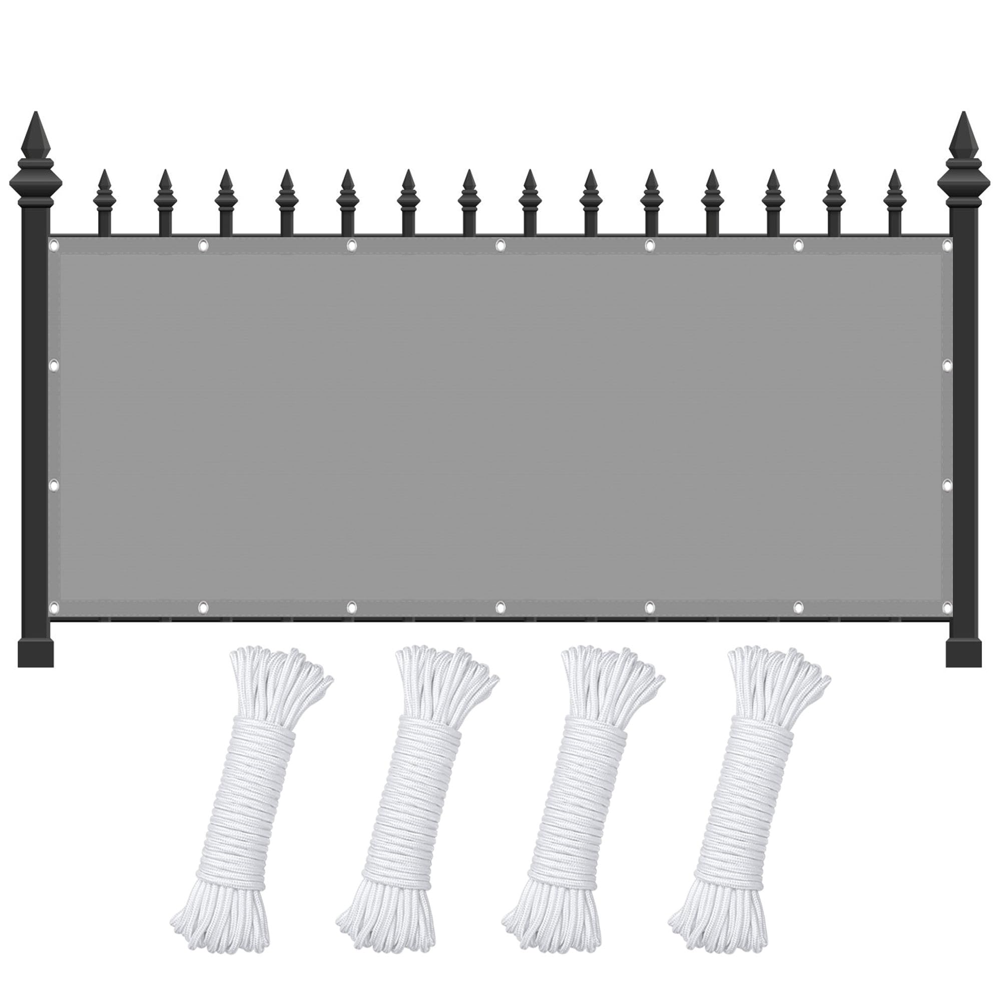 Voile d'ombrage rectangulaire contre la chaleur et la pluie gris 210x550 cm