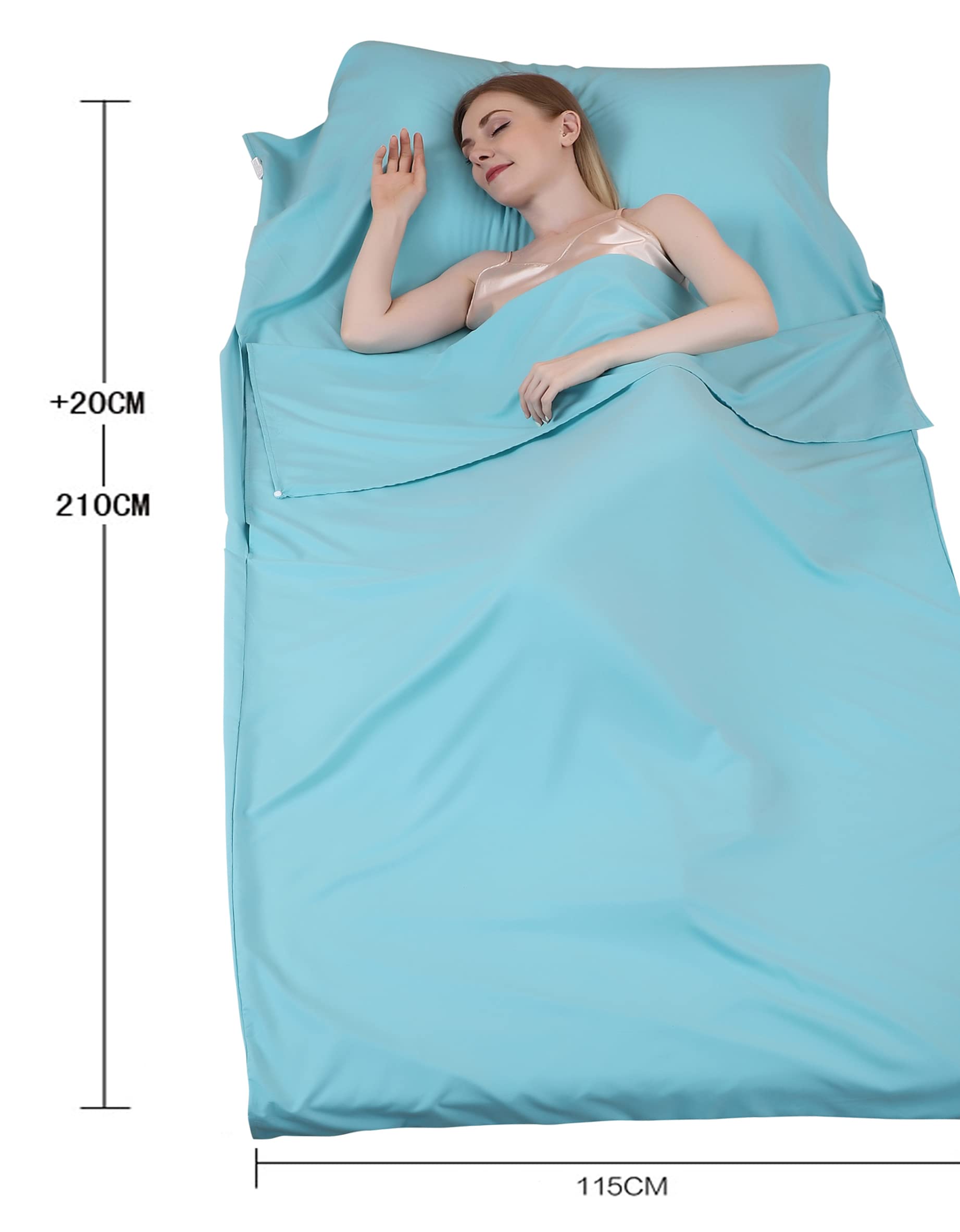 JITTY Sleeping Bag Liner Travel Sheet for Business Camping Backpacking Hiking Mountain Climbing Home Hostels Train 210x115cm