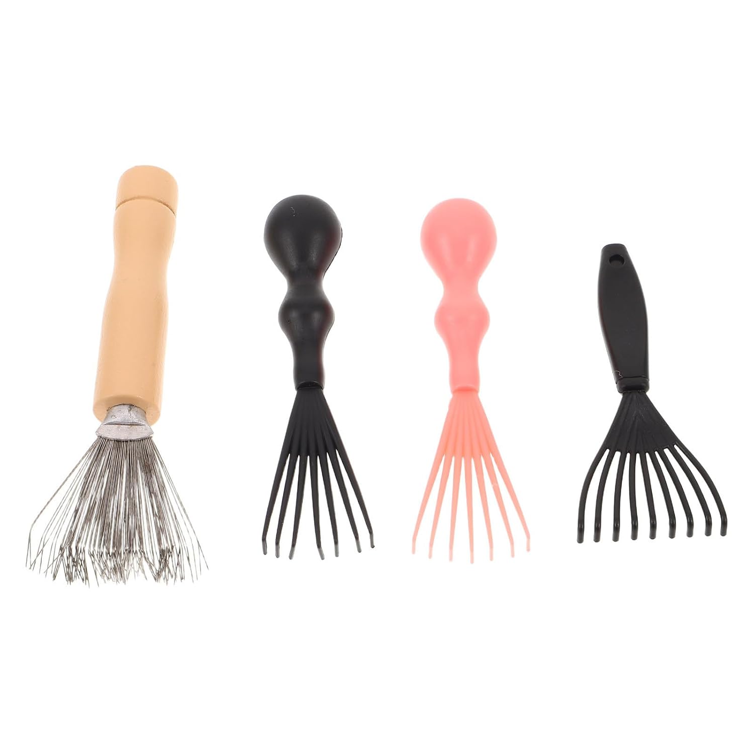4pcs Portable Hair Brush Cleaner Tool Rake with Claw for Removing Hair from Fine-toothed Combs and Brushes, Plastic and Metal Material, for Daily Use and Travel