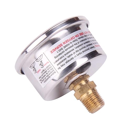 Miniatura 5 de MEASUREMAN - Manómetro de presión de combustible, esfera de 1.5 pulgadas, caja de acero inoxidable 304, 0 a 60 psi, precisión 3-2-3%, conexión