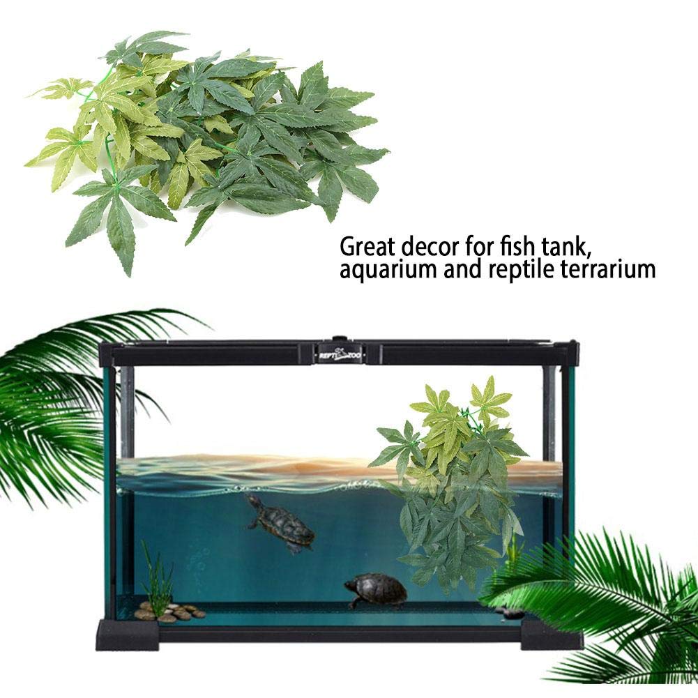 Plantes artificielles Herbe verte en plastique avec ventouse pour aquarium Reptile Terrarium Habitat boîte Ornements Extérieur De La Maison Jardin Décor (50cm)