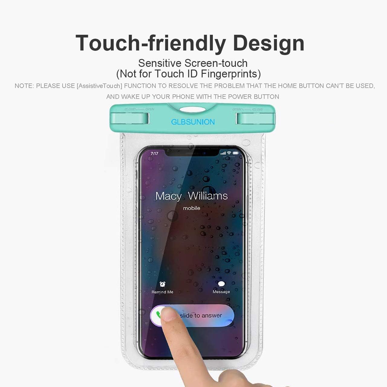 GLBSUNION Universal Waterproof Phone Case, Dry Bag Water Proof Cell Phone Pouch Protective Pouch for Travel Kayaking Beach Diving Pool Compatible for iPhone 14 13 12 11 Pro Xs Galaxy S22 up to 8"