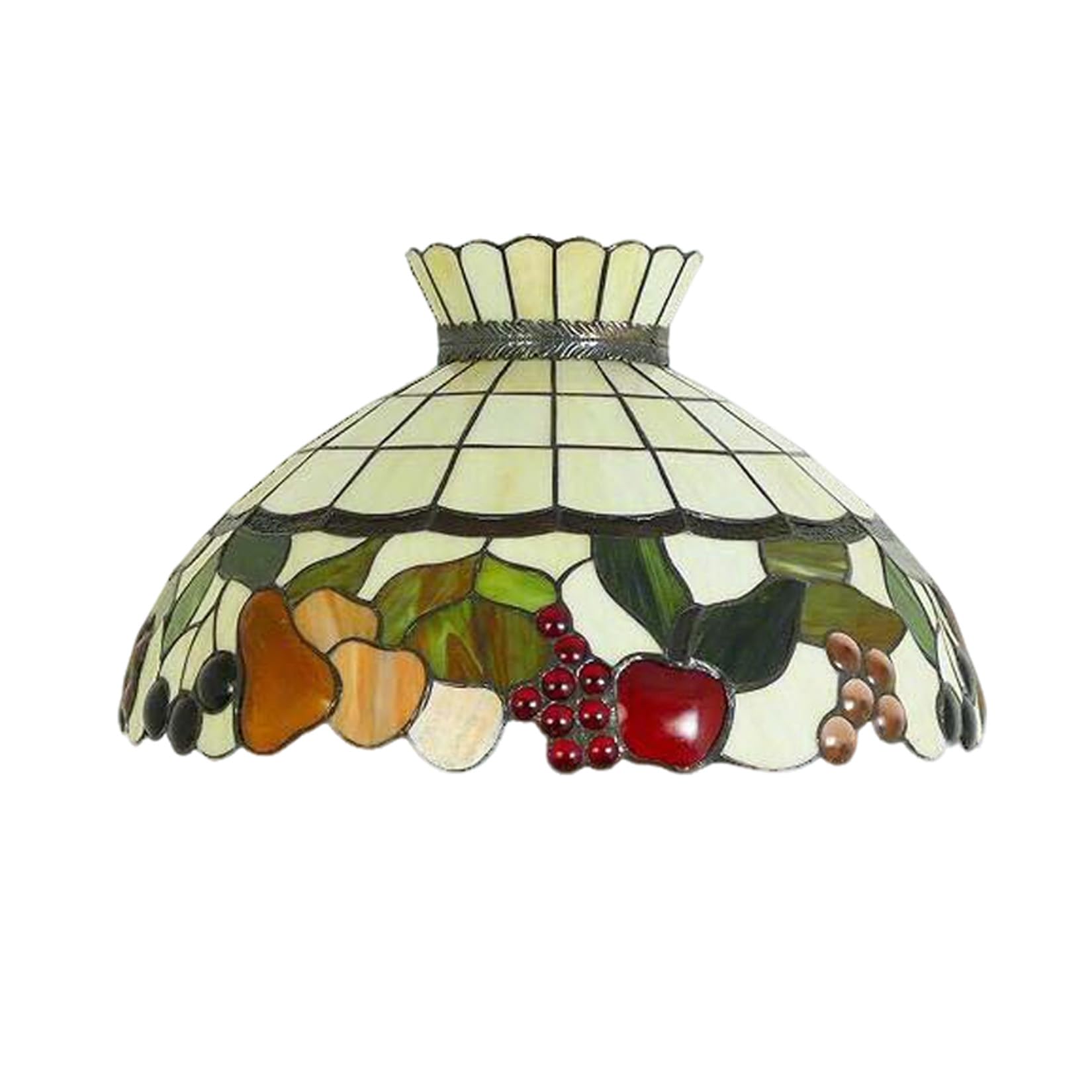 GDLight Tiffany-Stil Buntglas-Tischlampenschirm, 20-Zoll Obstmuster Ersatzlampenschirm für Tisch-, Schreibtischlampen, Stehlampen, Pendelleuchten,Beige