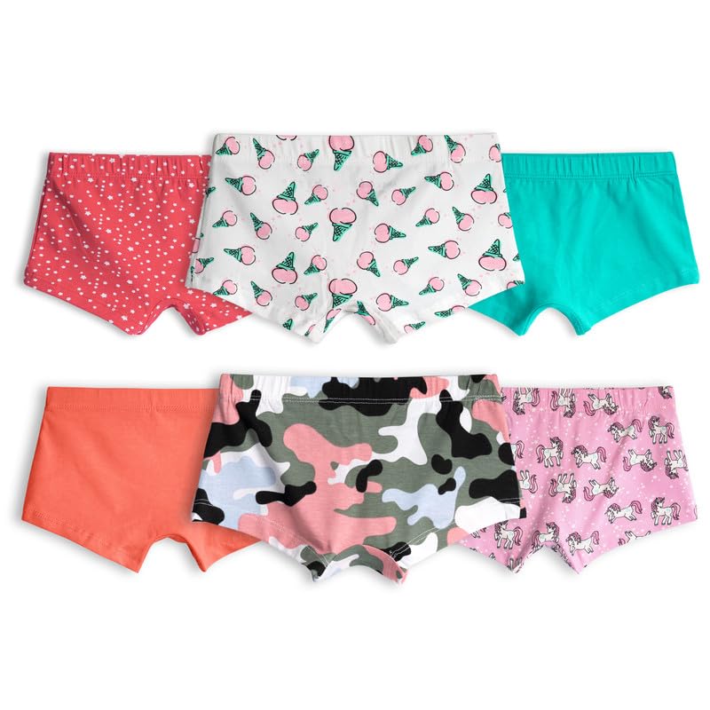 Image of Real Basics Girl's Cotton Multicoluor Boyshorts (Pack of 6)