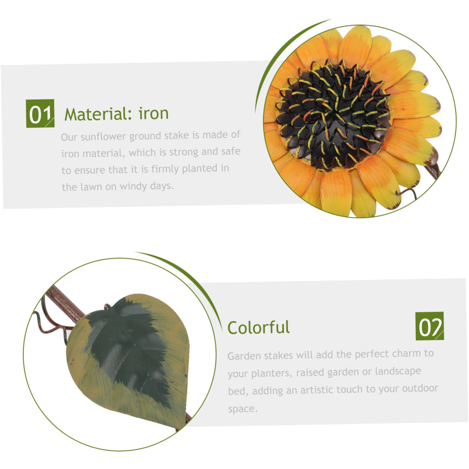 Sonnenblumen Gartendekor 2 Stück aus Rostfreiem Eisen Blumenstecker für Garten und Terrasse für Außenbereich und Landschaftsbeet
