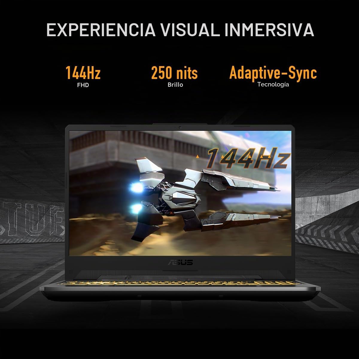 ASUS TUF Gaming A15 Ordenador portátil de juegos, Pantalla FHD de 15,6 pulgadas 16:9 144 Hz, Procesador AMD Ryzen 5 7535HS, Tarjeta gráfica NVIDIA GeForce RTX 3050, 16 GB DDR5, 512 GB SSD PCIe Gen 4.0