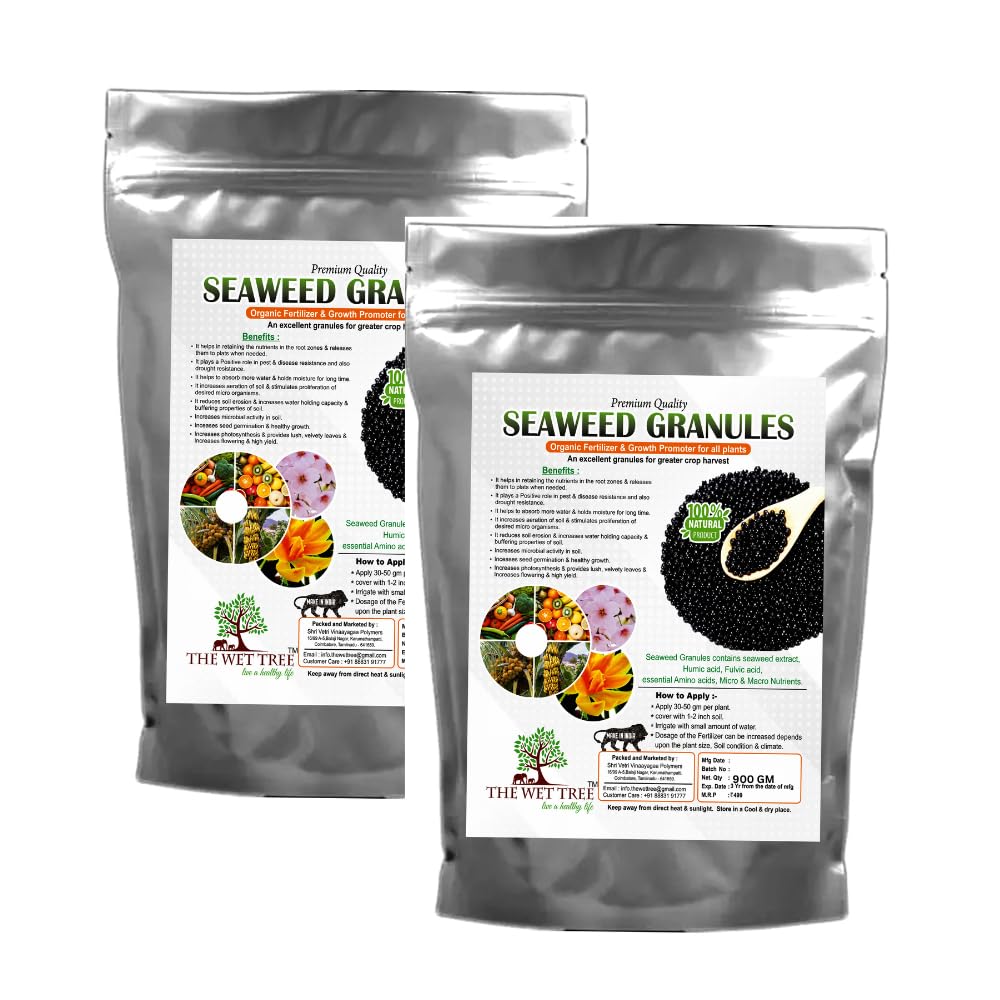 THE WET TREE Seaweed Extract Granules | Organic Plant Growth Promoter & Biostimulant | Fertilizer for All Type of Plants (1800) (B0CCHJNFCX) Amazon Price History, Amazon Price Tracker
