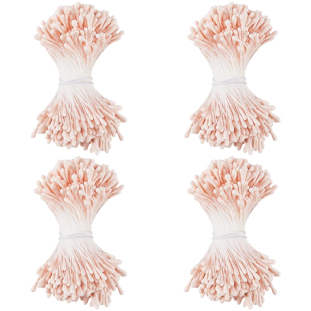 GORGECRAFT 1600PCS Pink Double Heads Floral Stamens 2mm Flower Stamen Pearl Handmade Pistil Artificial Flores Pearlized Floral Pollens for Flower Card Making Scrapbook Decoration Handicrafts โ image 1