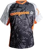 Mongoose Free Ride Cycling Jersey - Short Sleeve Bike Jersey for Men, Quick-Dry Cycling Clothing (Black/White, Xx-Large